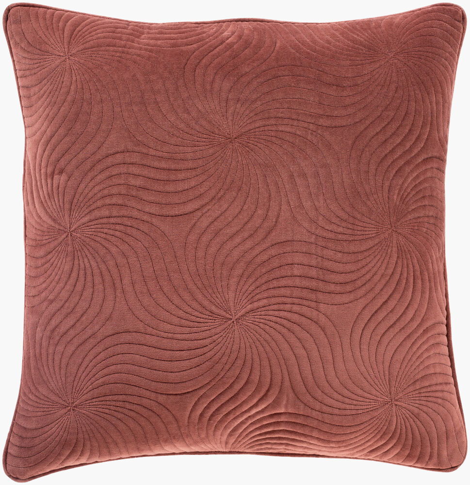 Quilted Cotton Velvet Accent Pillow, Decorative Pillow by Surya, 20" length x 20" width