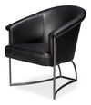 Nagel Distilled Leather Chair,Onyx Black, Seating by Sarreid, 30" length x 33" width x 45659" height thumbnail 1
