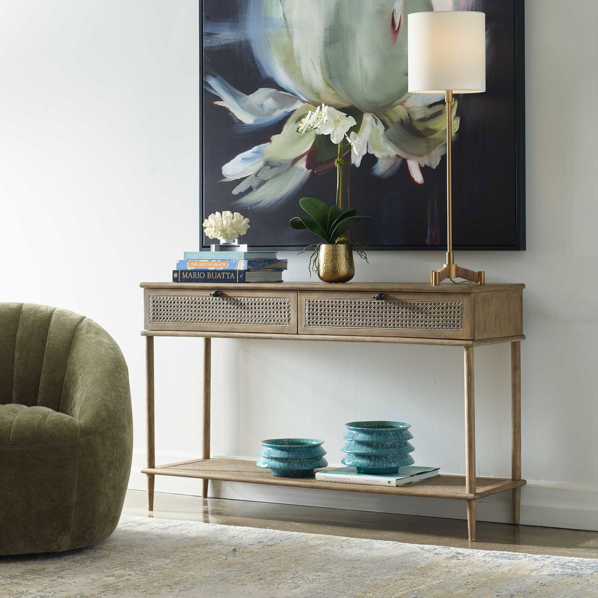 Coast Rattan Console Table, by Uttermost, 52" width x 32" height x 16" depth View 4