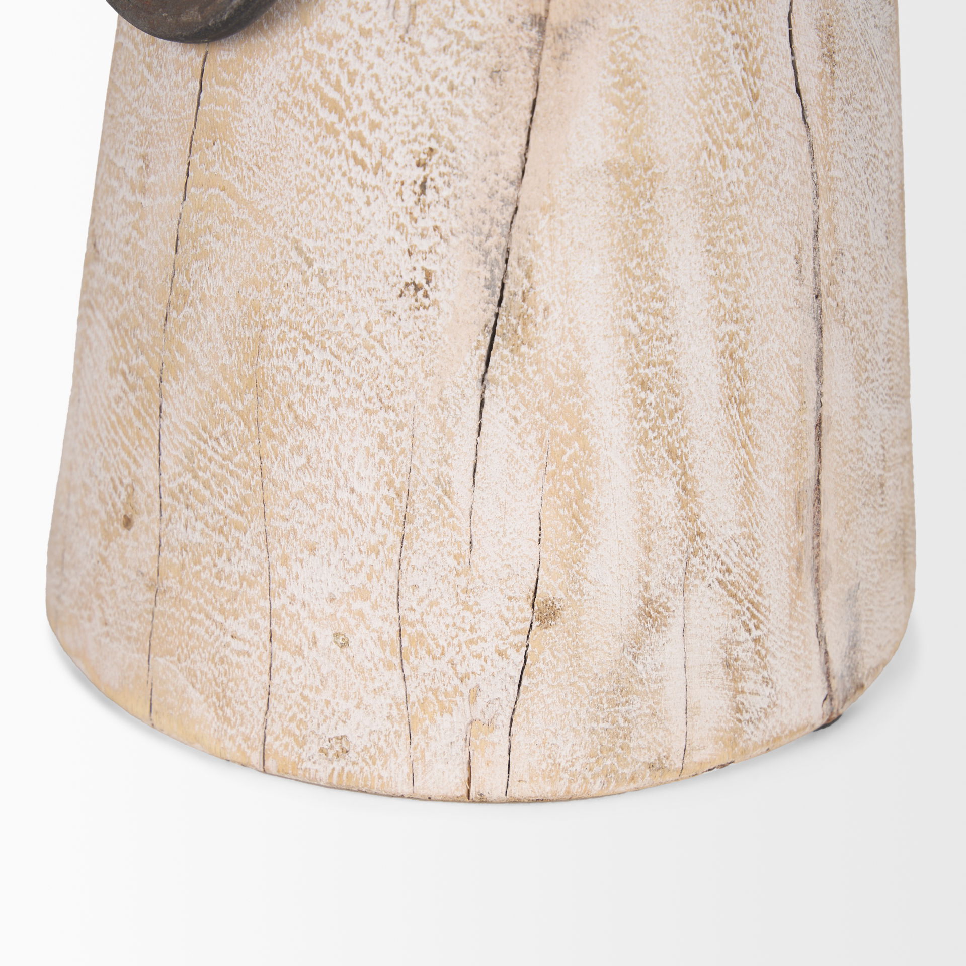 Monique Large Light Brown with Handles Wood Pot, Decorative Jar by Mercana, 5" length x 5" width x 9.5" height View 8