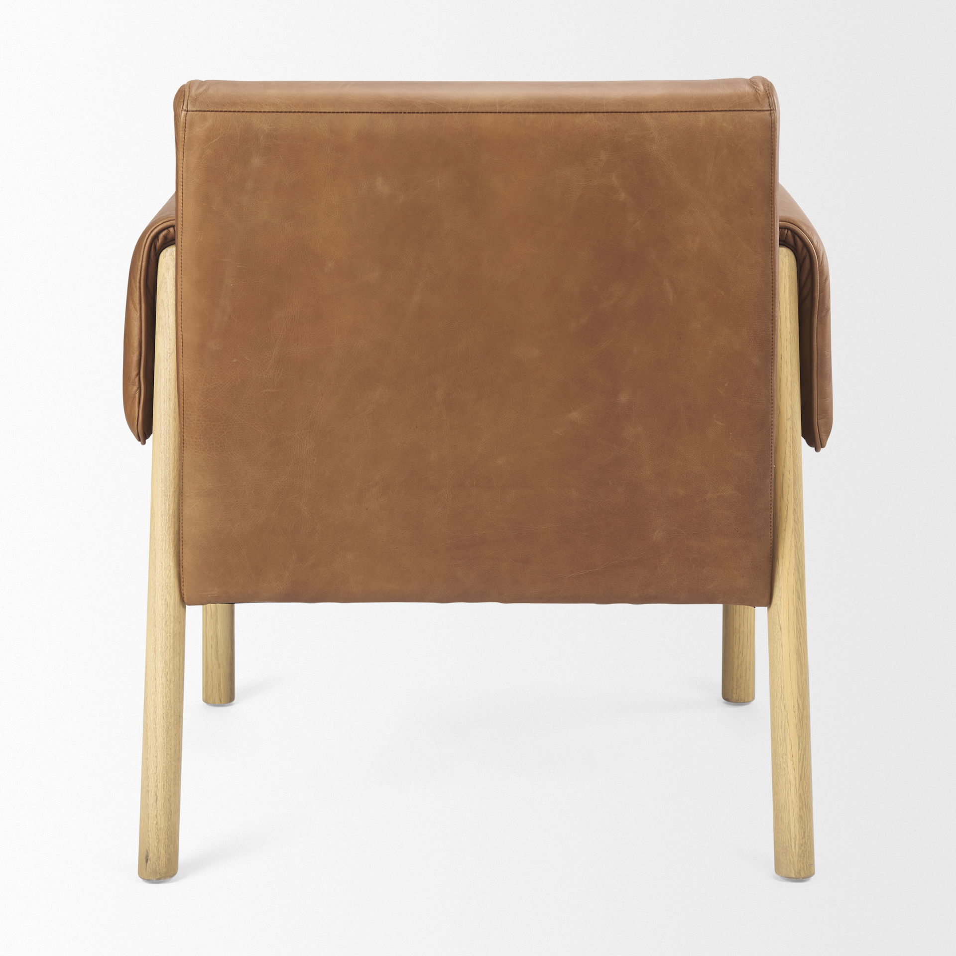 Ashton Brown Leather with Light Wood Accent Chair large image 