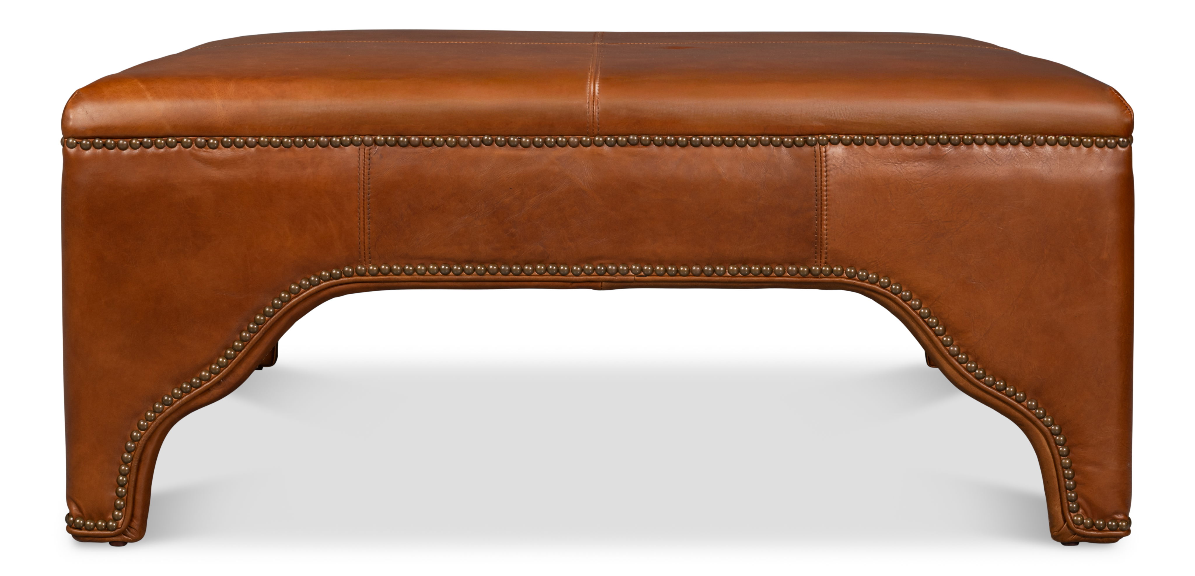 Streetman Cocktail Ottoman, Havana Brown, Seating by Sarreid, 48" length x 48" width x 18" height View 3