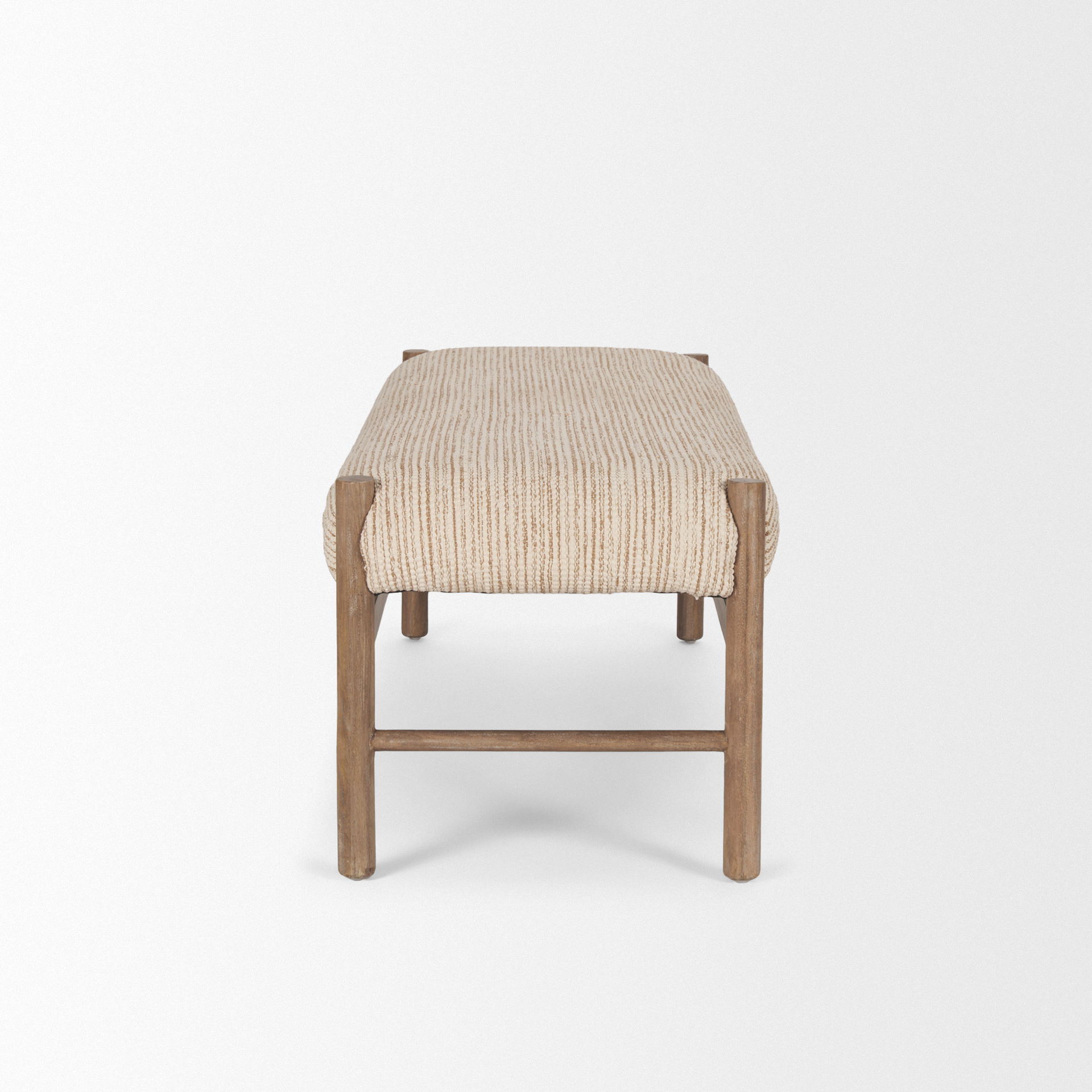 Tadi Rectangular Dark Brown Wood with Rug Seat Bench large image 