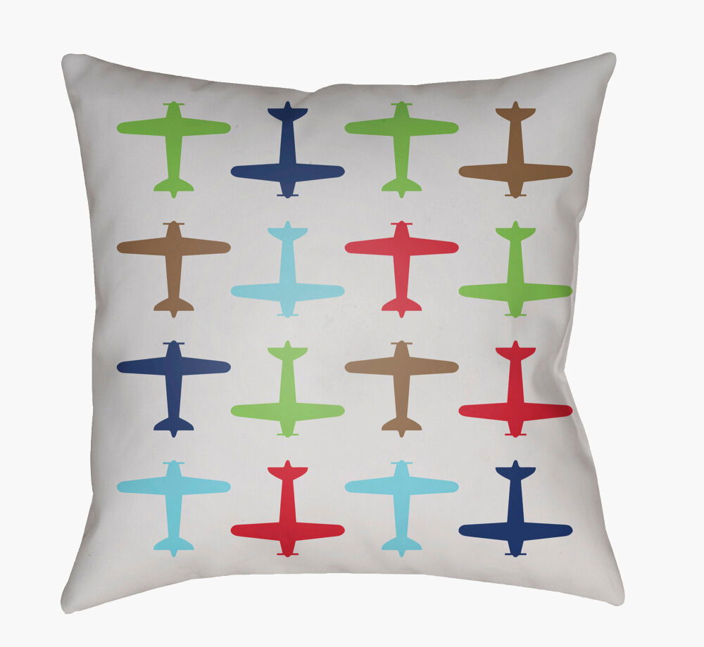 Planes Accent Pillow, Decorative Pillow by Surya, 18" length x 18" width