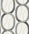 Interlock Black & Gold Wallpaper, by York Wall, 33' length x 1'8.5" width x 0.02" depth thumbnail 1