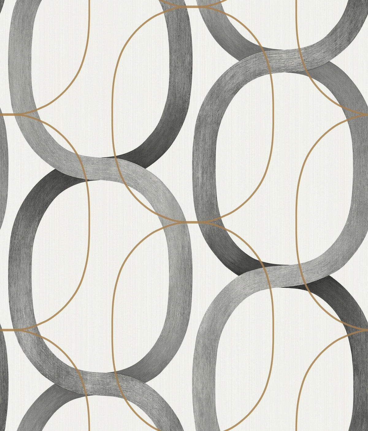 Interlock Black & Gold Wallpaper, by York Wall, 33' length x 1'8.5" width x 0.02" depth