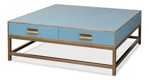 Gideon Shagreen Sq.Coffee Table, Blue