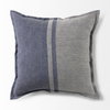 Aubrielle 20x20 Gray and Blue Fabric Color Blocked Pillow Cover, Decorative Pillow by Mercana, 20" length x 20" width x 0.2" height thumbnail 6