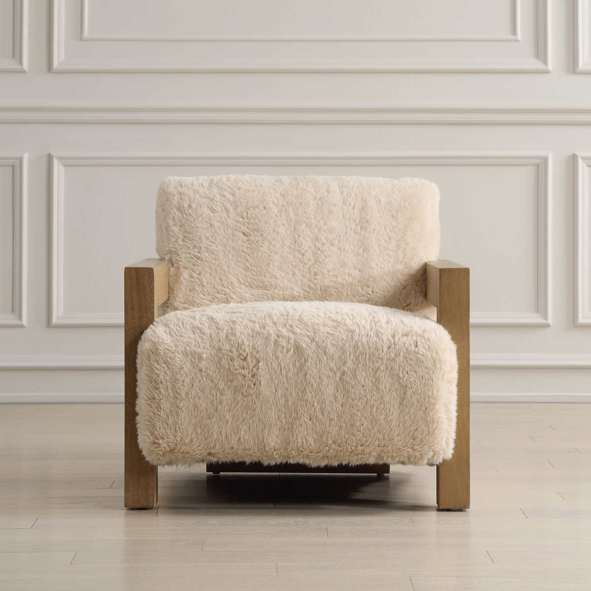 Jackson Sheepskin Accent Chair, by Uttermost, 29" width x 30" height x 36" depth View 2