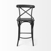 Etienne Low Back 26.25in Seat Counter Stool | Black Wood with Metal, Counter & Bar Stool by Mercana, 20.3" length x 22" width x 41.5" height thumbnail 3