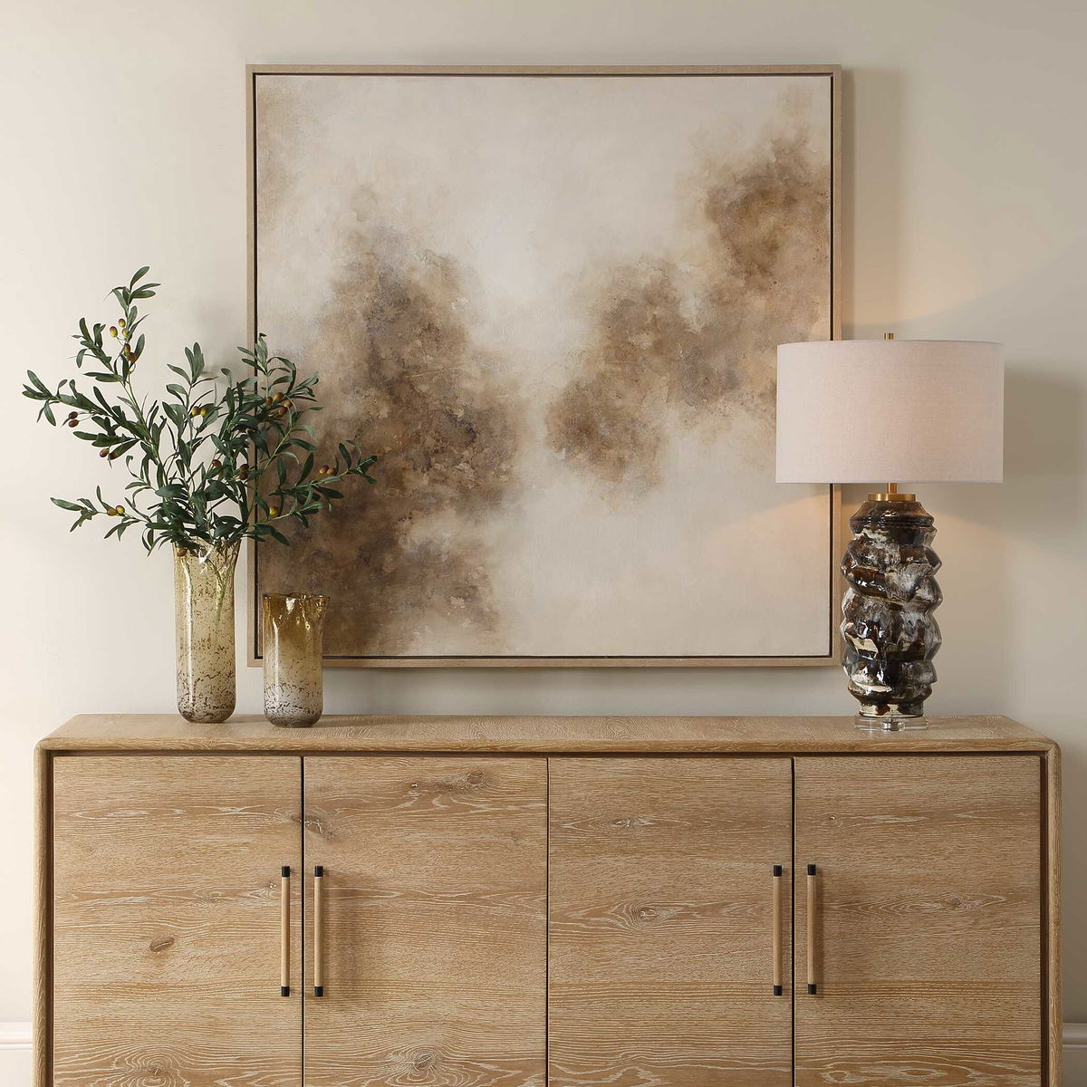 Up In Smoke Framed Modern Art, by Uttermost, 49.7" width x 49.7" height x 1.5" depth View 2