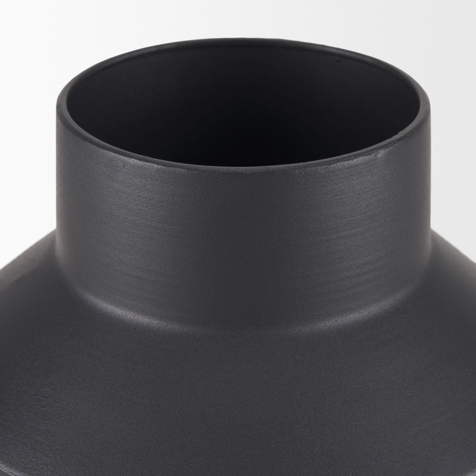 Tosca Medium Matte Black Metal Vase, by Mercana, 9.06" length x 9.06" width x 7.87" height View 6