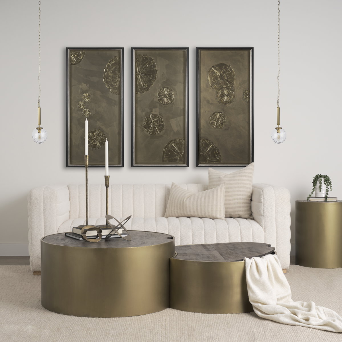 Britton Gold Metal with Clear Glass Globe 1-Light Pendant Light, by Mercana, 5.91" length x 5.91" width x 13.78" height View 2