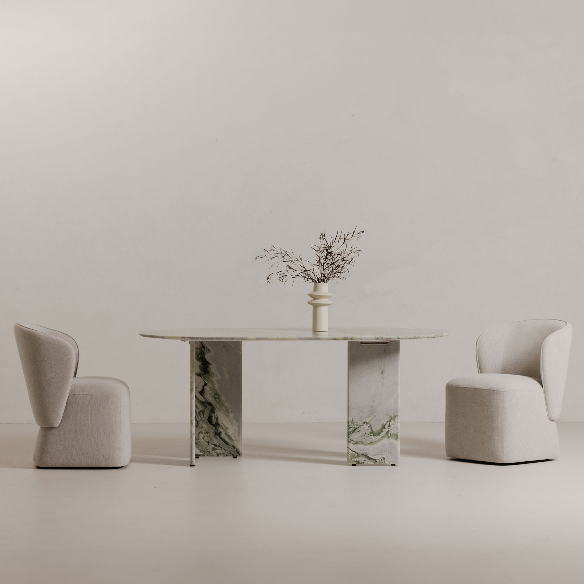 Celia Oval Dining Table Green Onyx Marble, by Moe's Home, 72" width x 30" height x 40" depth View 8