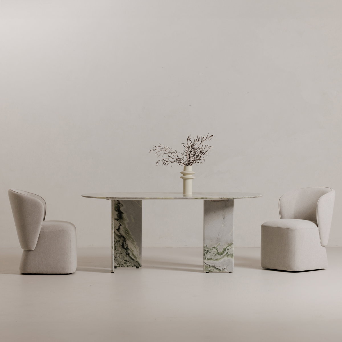 Celia Oval Dining Table Green Onyx Marble, by Moe's Home, 72" width x 30" height x 40" depth View 8