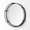 Kimbel 24L x 24W Black Metal Mirrored Base Round Tray thumbnail 7