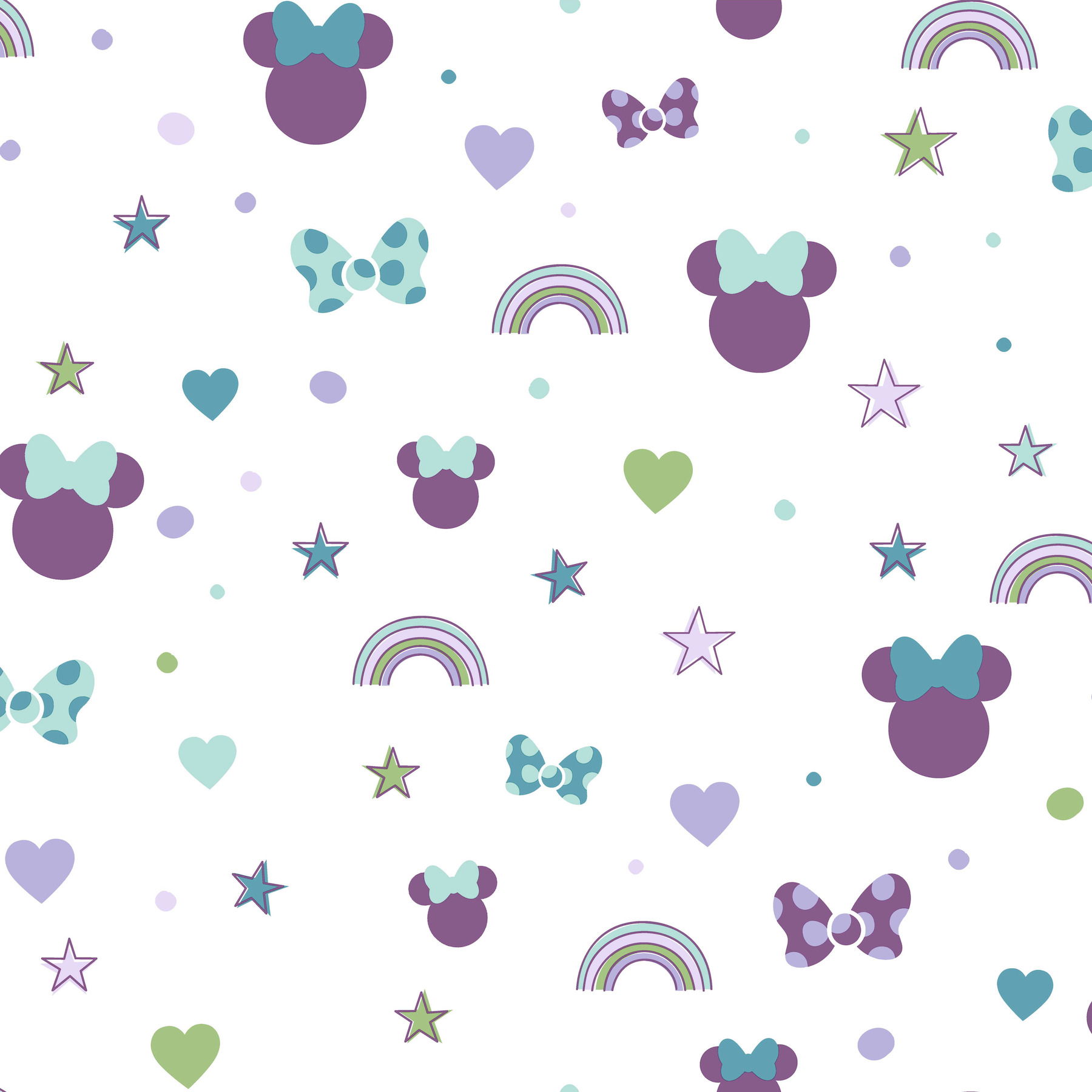 Disney Minnie Mouse Rainbow Purple Wallpaper large image 