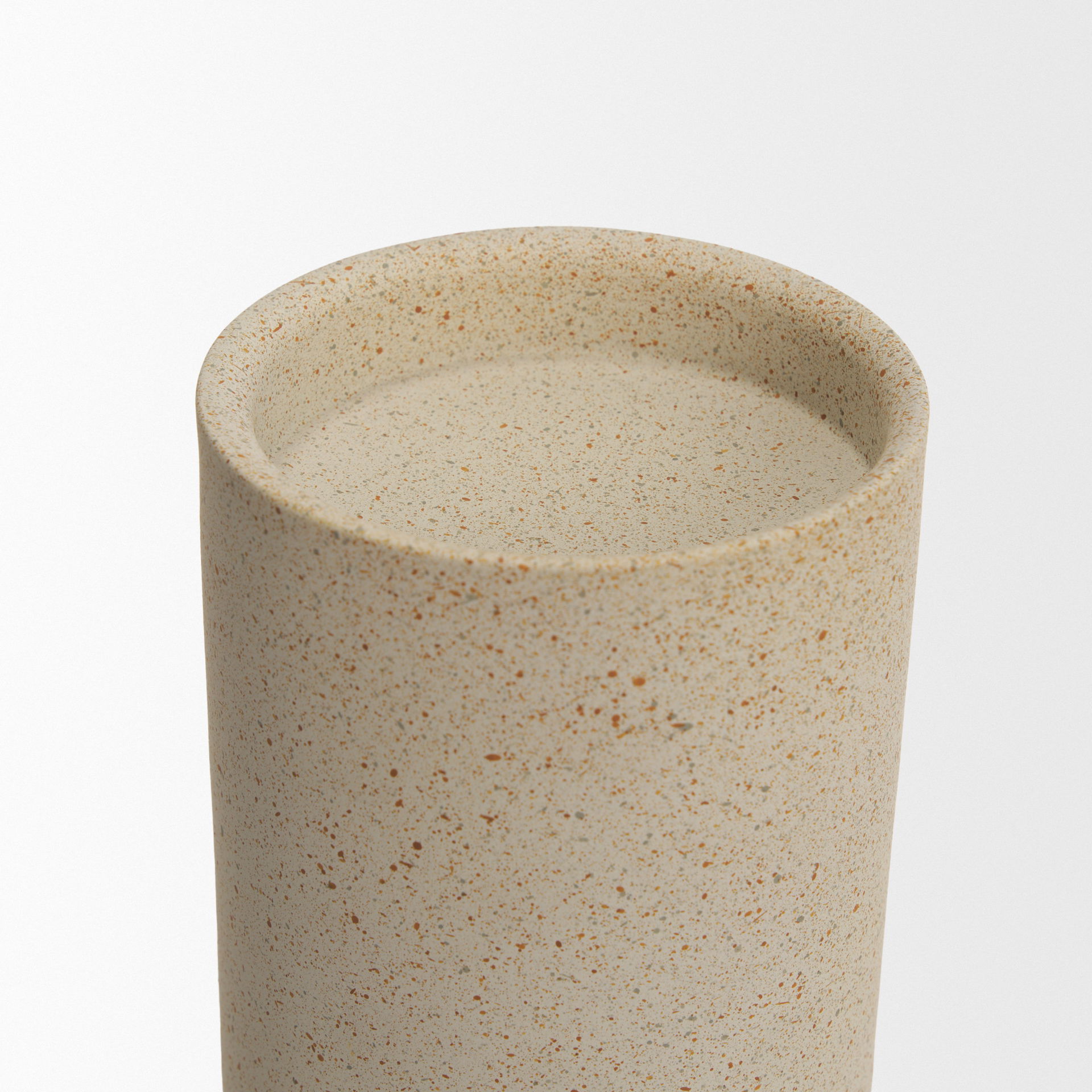 Qamra Tall Beige Textured Metal Pillar Candle Holder Candle Holder large image 