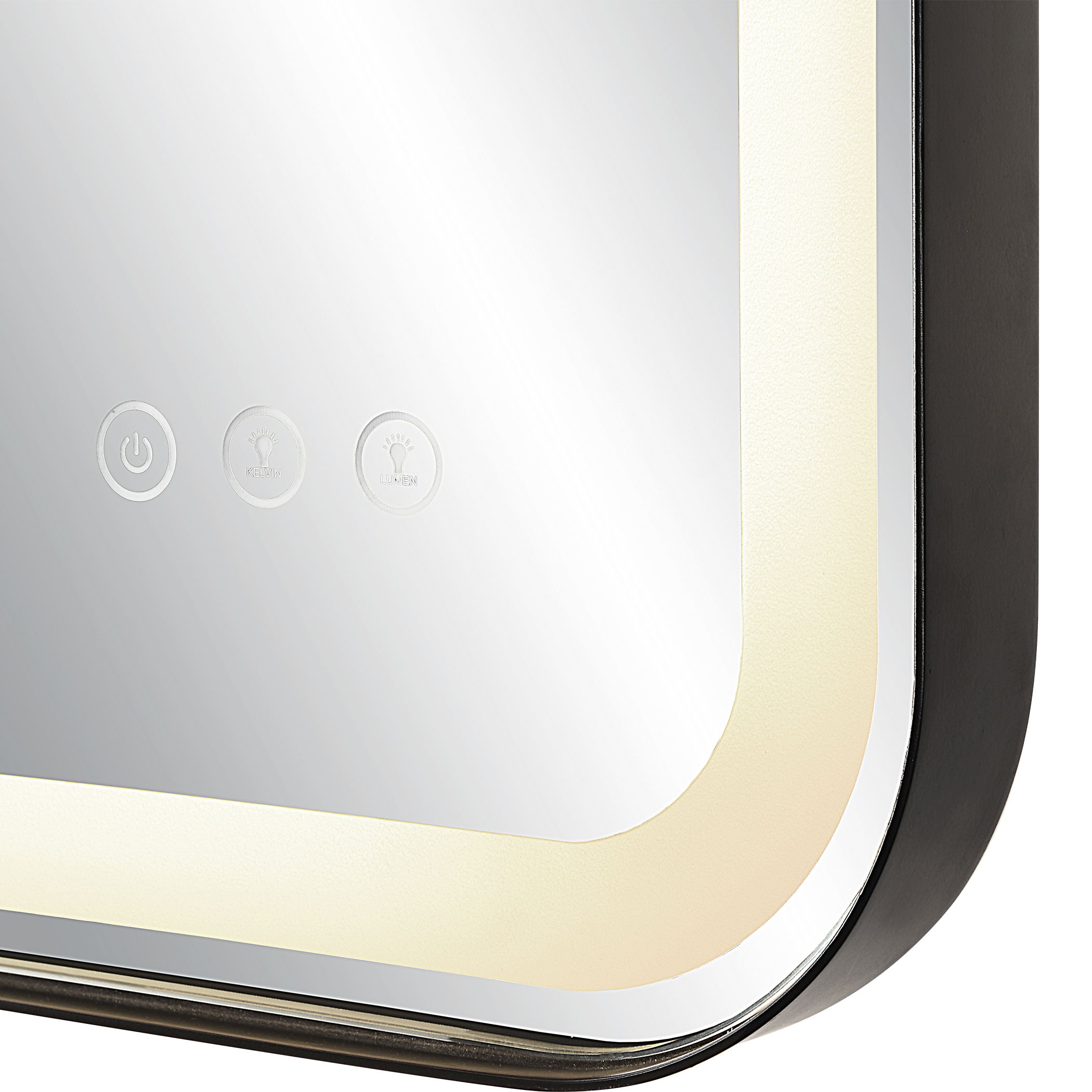 Crofton Lighted Black Vanity Mirror large image 