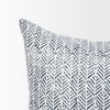 Janelle 14x26 Cream with Indigo Print Linen Lumbar Pillow Cover, Decorative Pillow by Mercana, 14" length x 26" width x 0.2" height thumbnail 6