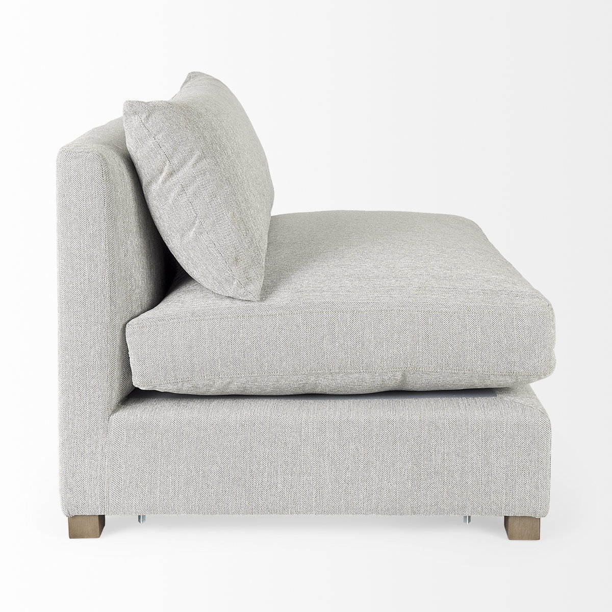 Valence 38.2L x 38.6W x 28.3H Light Gray Armless Sectional Piece, Sectional Sofa by Mercana View 8