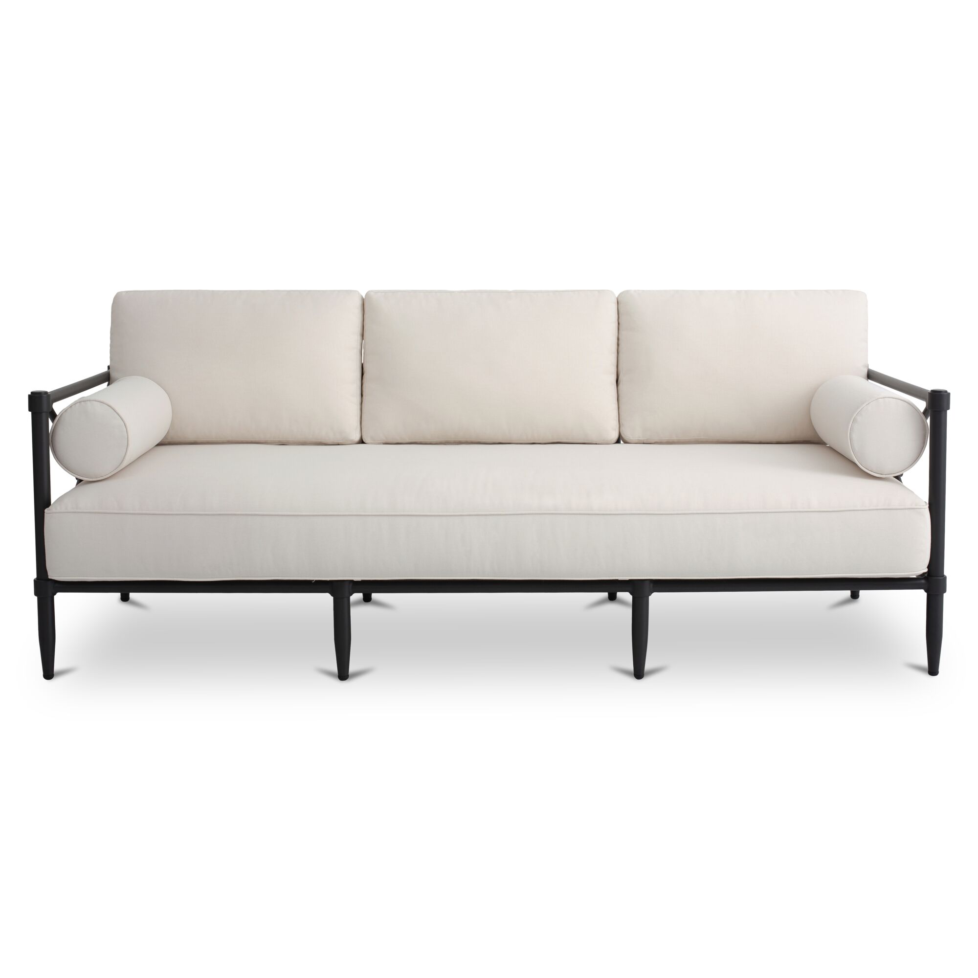 Willow Outdoor Sofa Cream, by Moe's Home, 6'8" width x 2'10" height x 2'8" depth View 1
