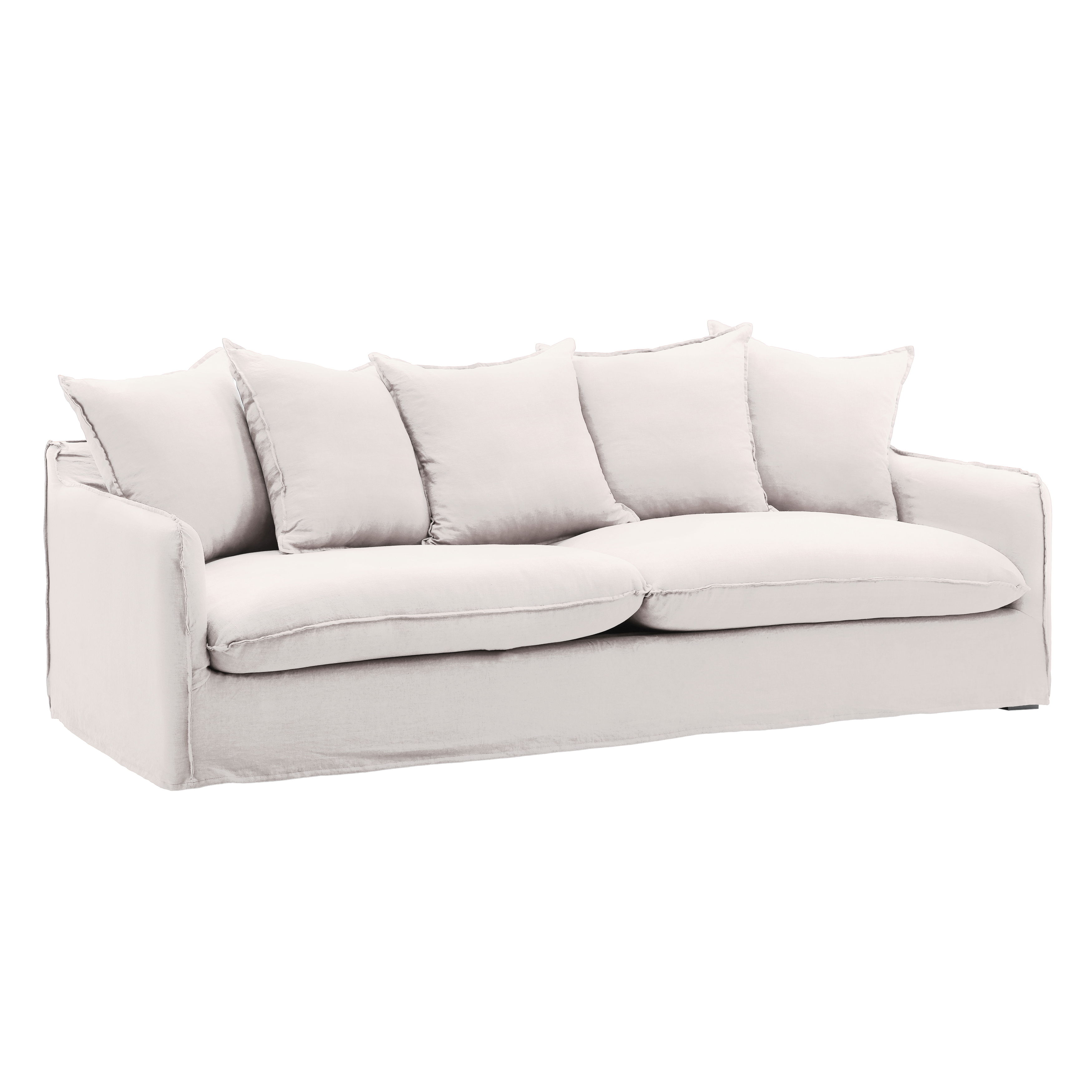 Vivian Sofa Slipcover Natural, Sofas & Sectional by Dovetail, 96" width x 28.35" height x 41.33" depth