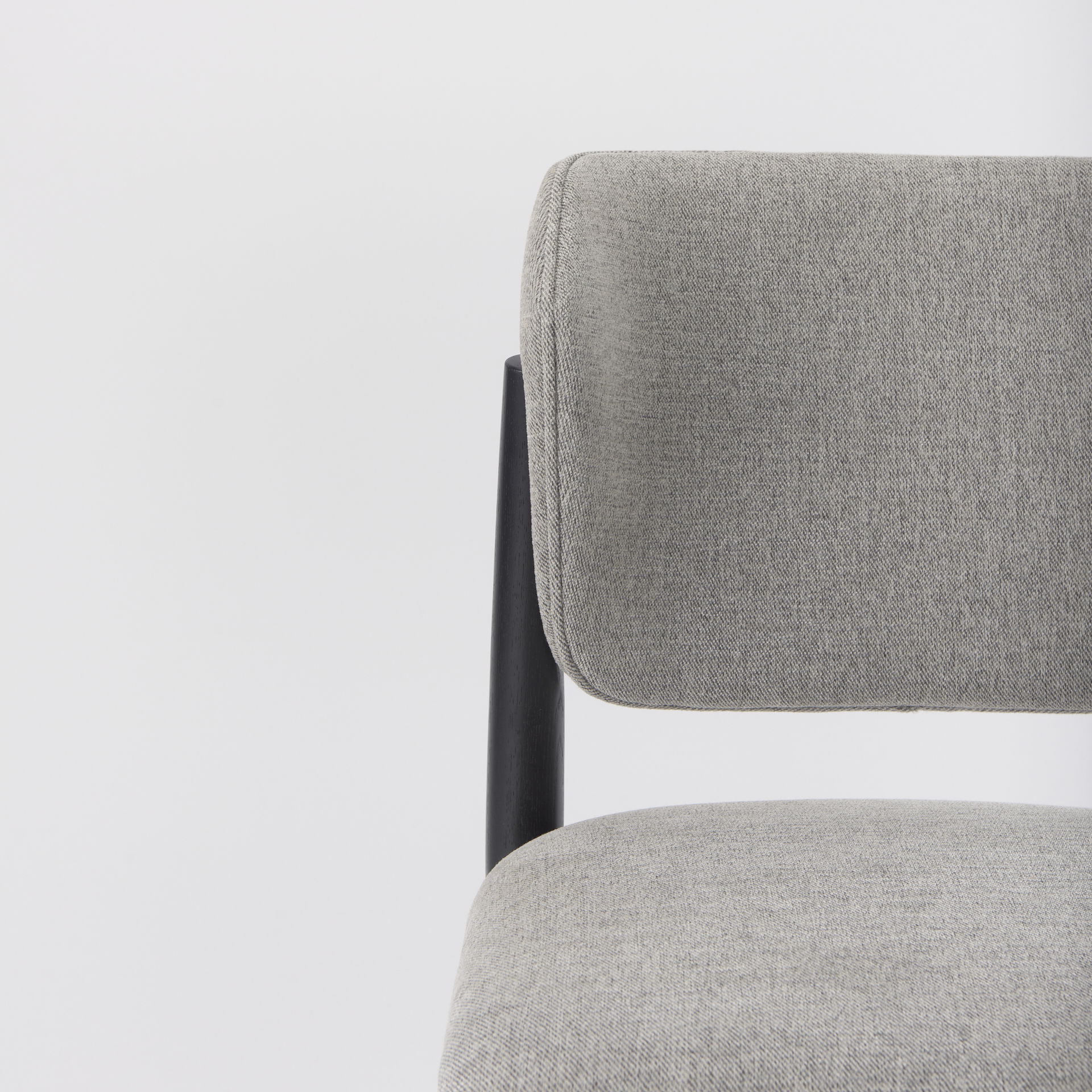 Cline   Gray Fabric with Black Wood Dining Chair large image 