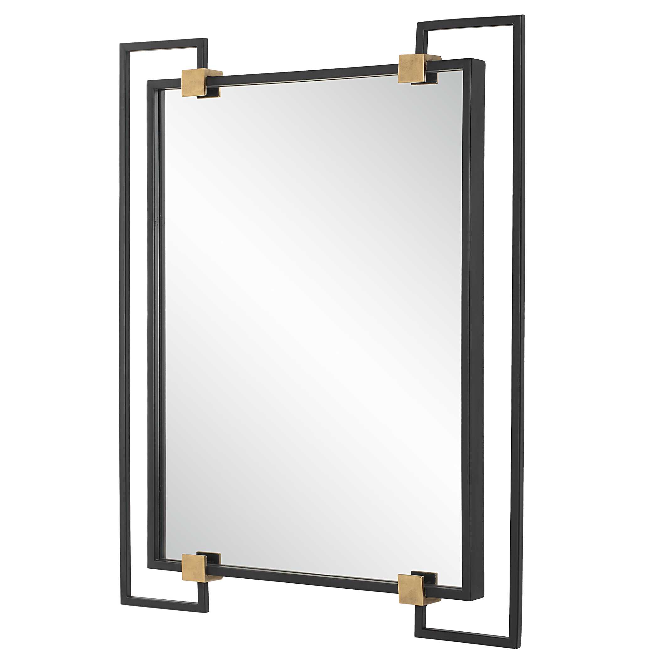 Ivey Rectangle Industrial Mirror, by Uttermost, 32.5" width x 42" height x 2.5" depth View 5