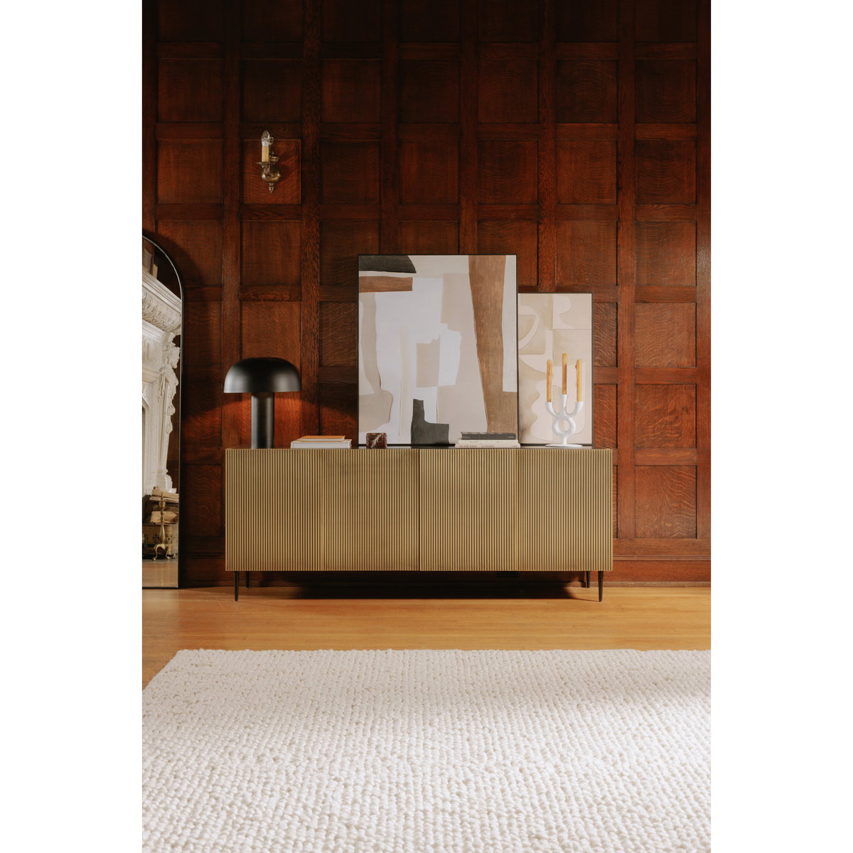 Brogan Sideboard Antique Brass, Cabinets & Sideboard by Moe's Home, 72" width x 30" height x 18" depth View 6