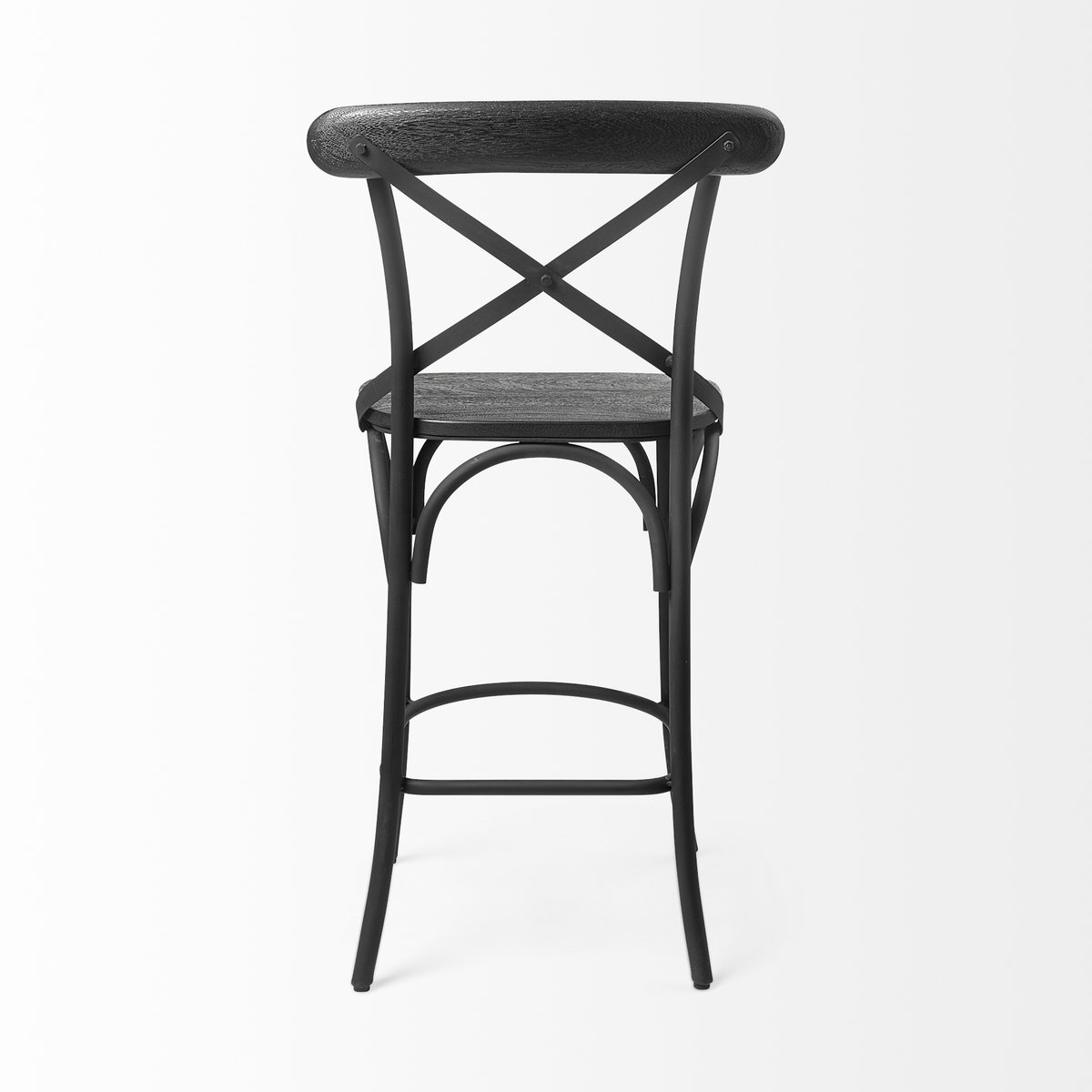 Etienne Low Back 26.25in Seat Counter Stool | Black Wood with Metal, Counter & Bar Stool by Mercana, 20.3" length x 22" width x 41.5" height View 5