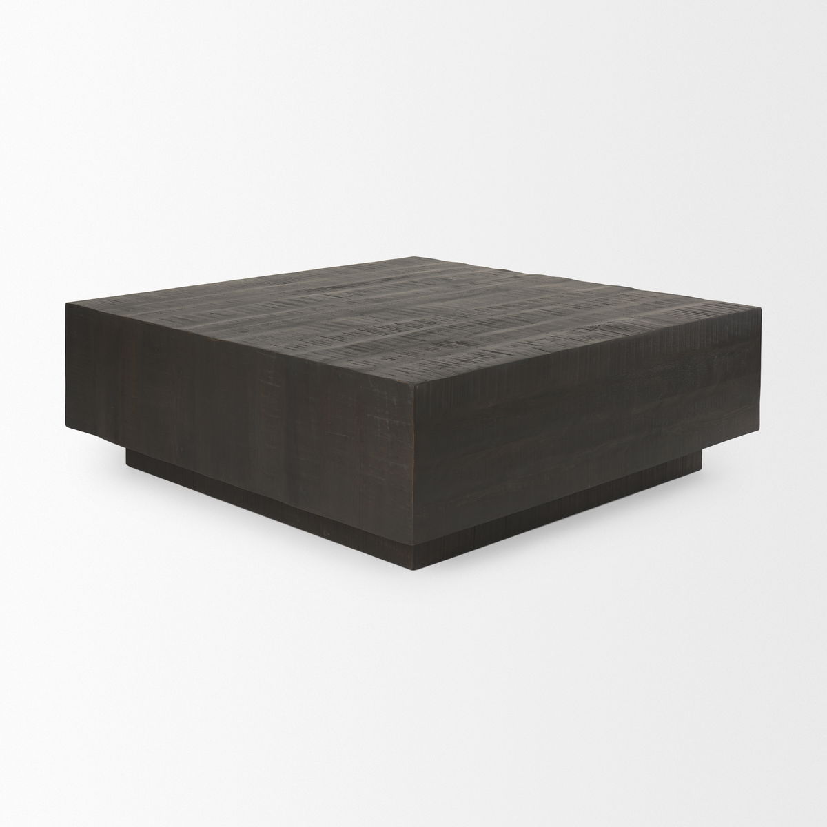 Hayden Dark Brown Wood Square Coffee Table, by Mercana, 48" length x 48" width x 16" height View 5