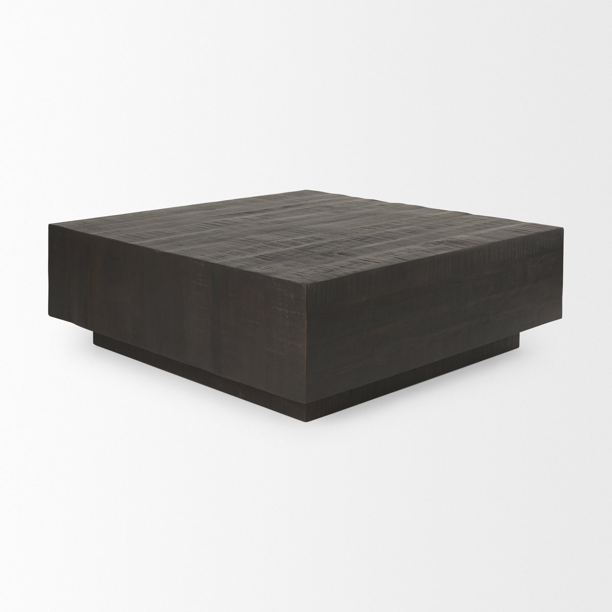Hayden Dark Brown Wood Square Coffee Table, by Mercana, 48" length x 48" width x 16" height View 5