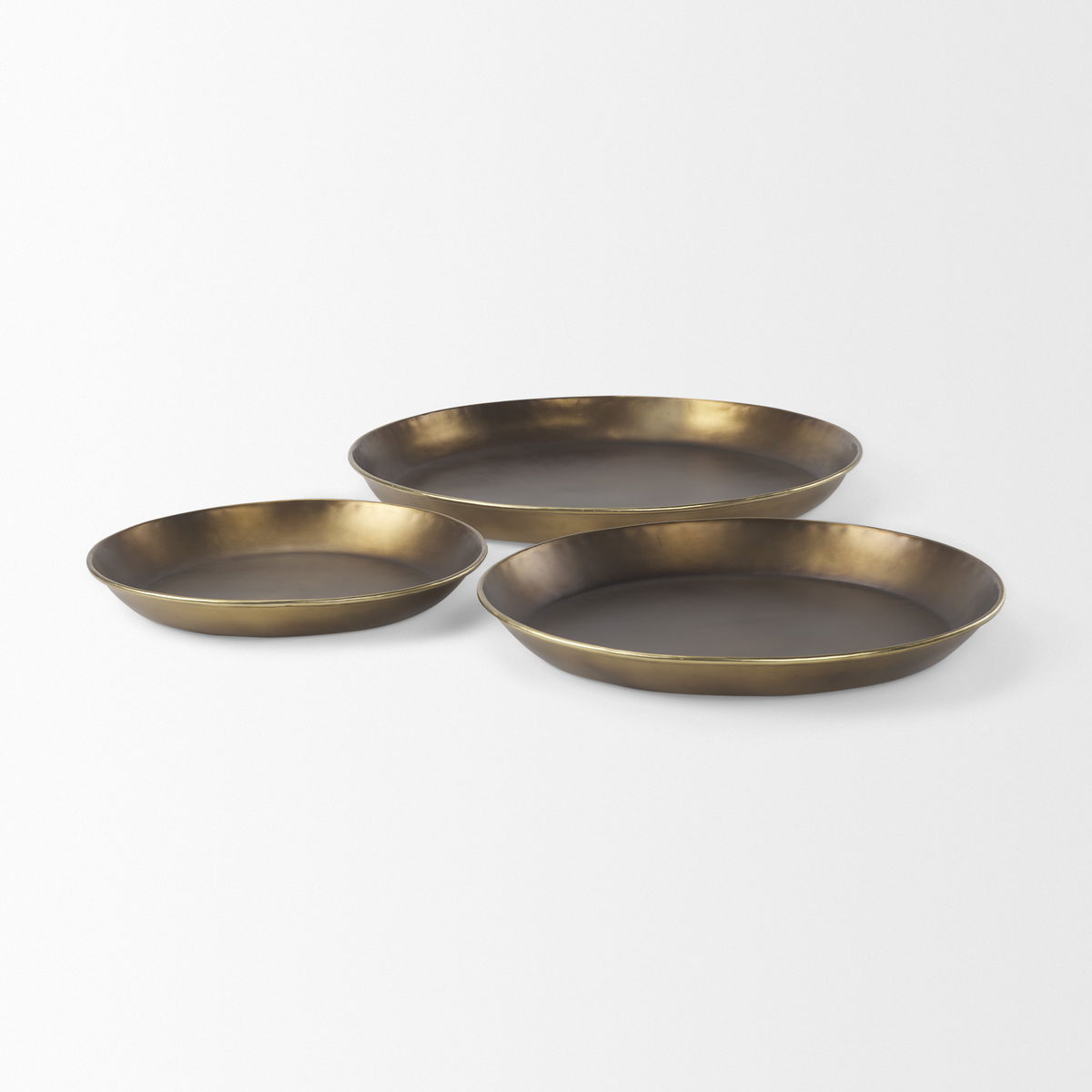 Eagan  Brass Aluminium Tray Medium, Decorative Tray by Mercana, 20" length x 20" width x 1.75" height View 8