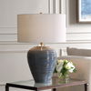 Moher Glossy Blue Table Lamp thumbnail 1