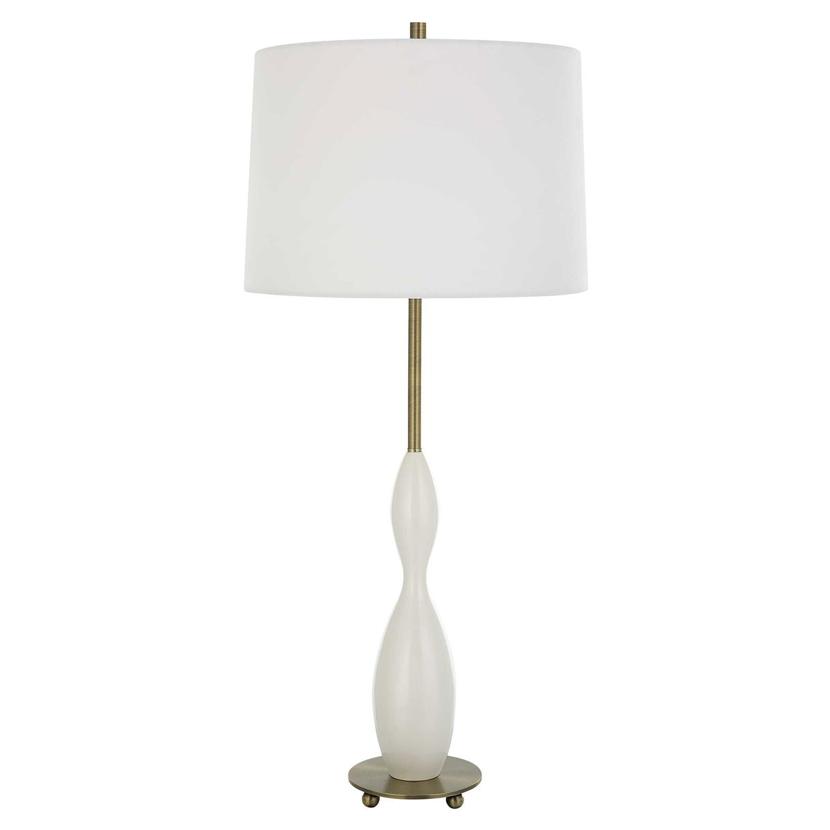Annora Glossy White Table Lamp, by Uttermost, 1'3" width x 2'10" height x 1'3" depth View 5