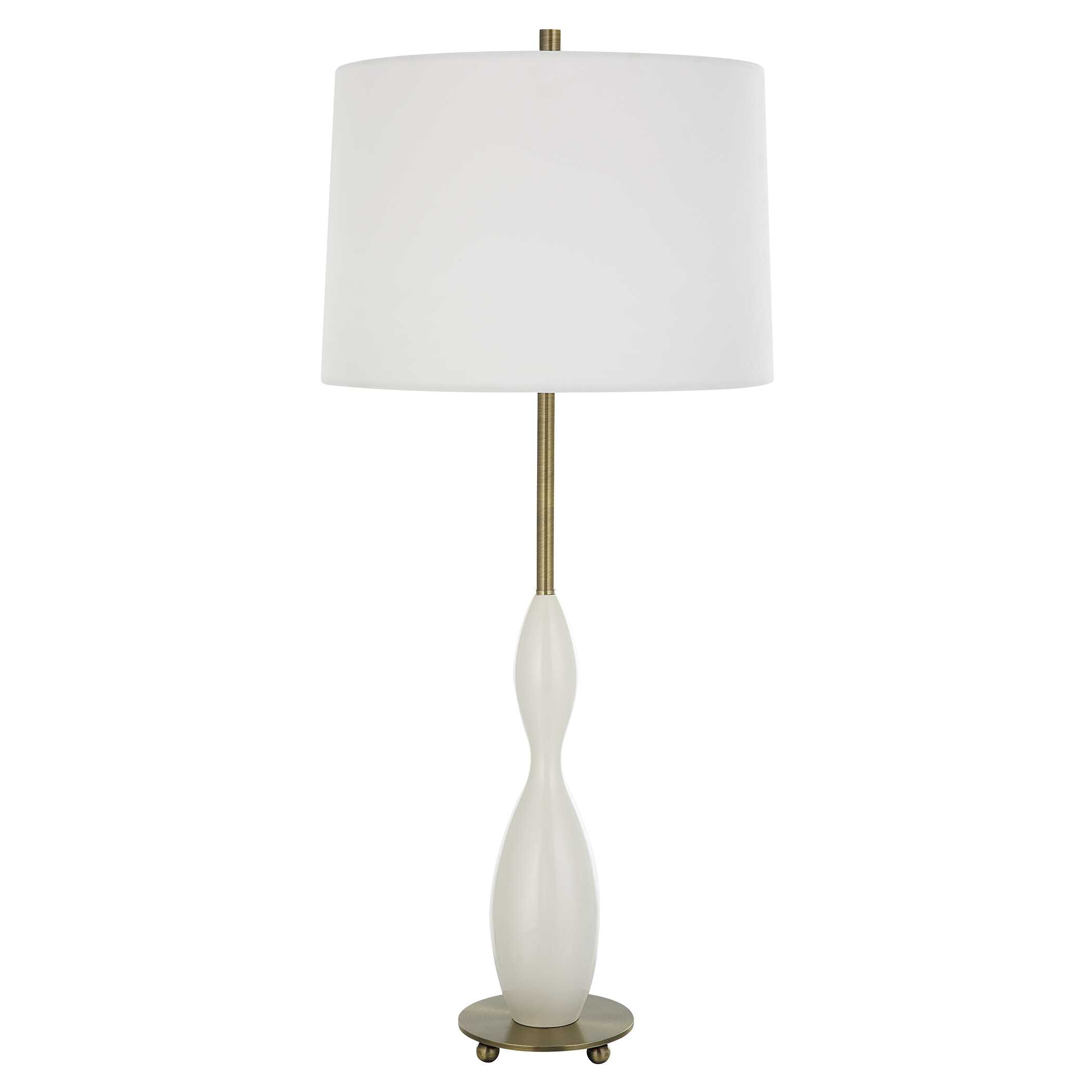 Annora Glossy White Table Lamp, by Uttermost, 15" width x 34" height x 15" depth View 5