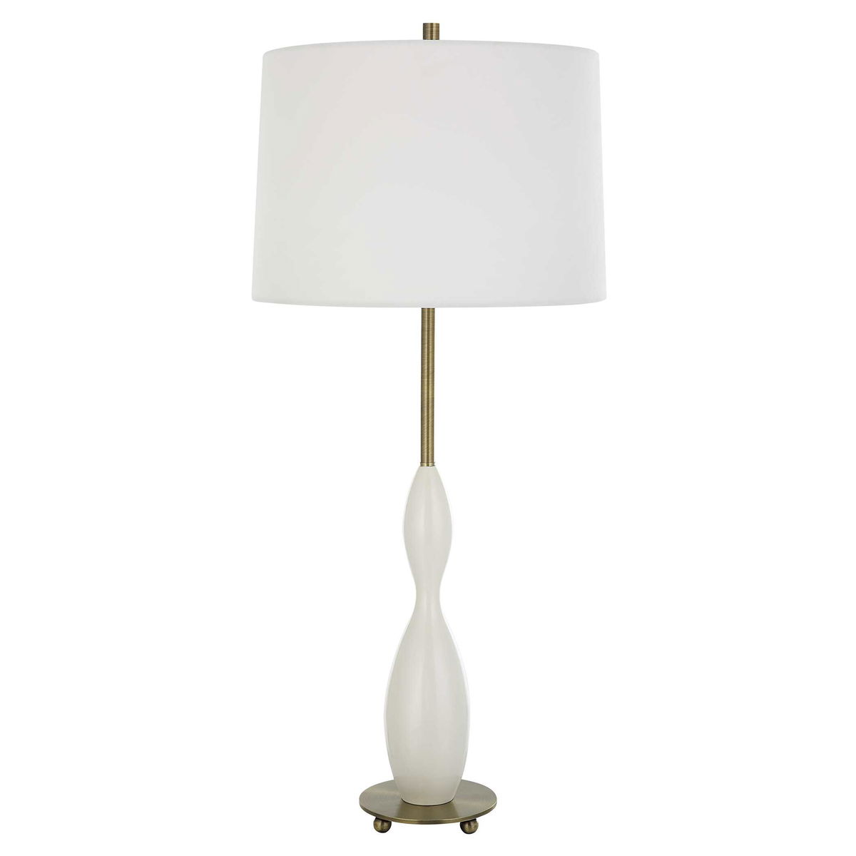 Annora Glossy White Table Lamp, by Uttermost, 15" width x 34" height x 15" depth View 5
