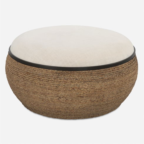Island Straw Storage Ottoman / Coffee Table