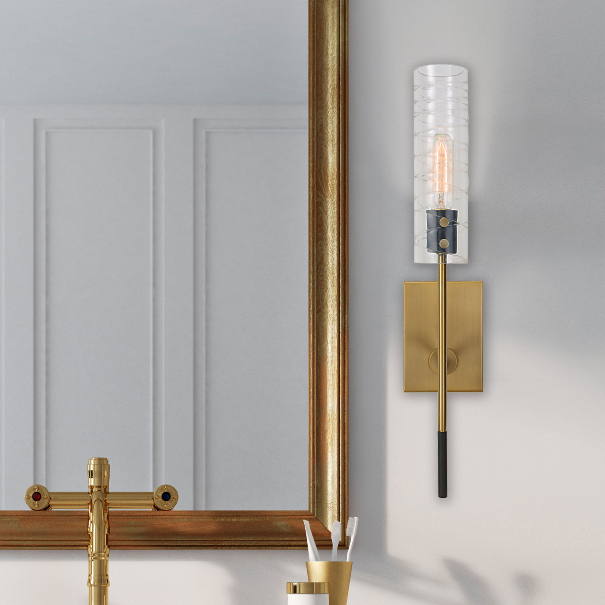 Telesto 1 Light Brass Sconce large image 