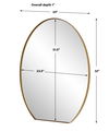 Cabell Brass Oval Mirror, by Uttermost, 24" width x 32" height x 1" depth thumbnail 3