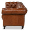 Castered Chesterfield Sofa, by Sarreid, 3'2" length x 7'5" width x 2'8" height thumbnail 11