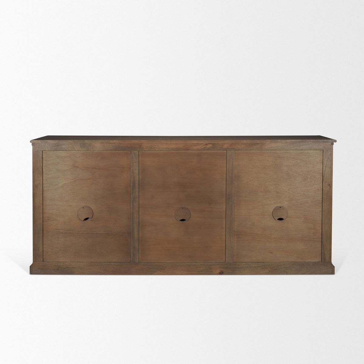 Baron Dark Brown Solid Wood with Antiqued Aged Brass Knobs 3-Drawer 6-Door Sideboard, Sideboards & Buffet by Mercana, 81.75" length x 19" width x 36" height View 6