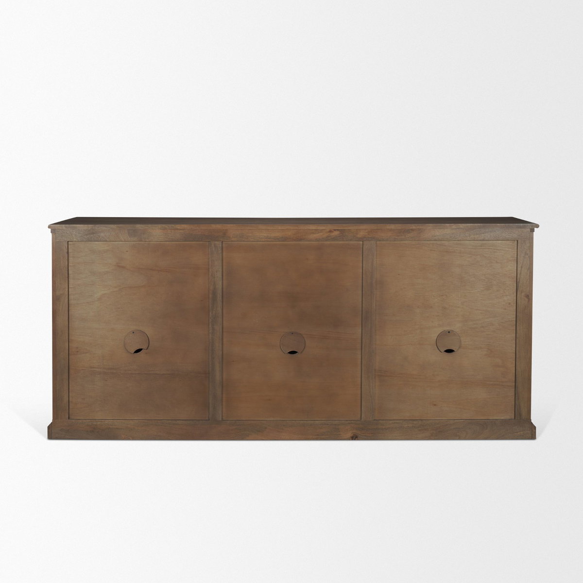 Baron Dark Brown Solid Wood with Antiqued Aged Brass Knobs 3-Drawer 6-Door Sideboard, Sideboards & Buffet by Mercana, 81.75" length x 19" width x 36" height View 6