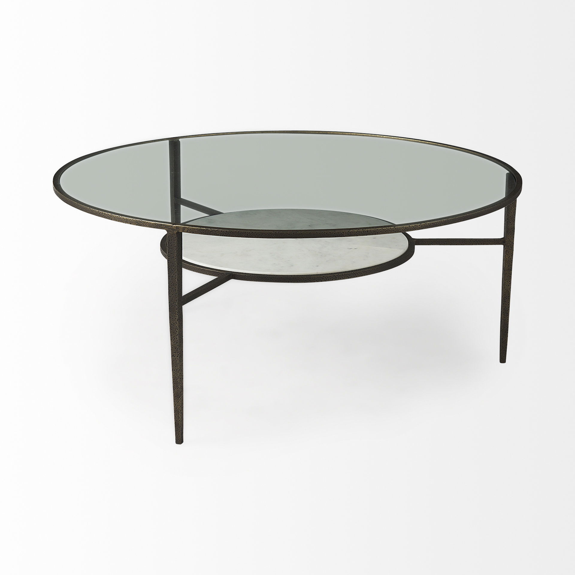Felicity  Marble Top with Iron Frame Coffee Table, by Mercana, 36" length x 36" width x 16" height View 5