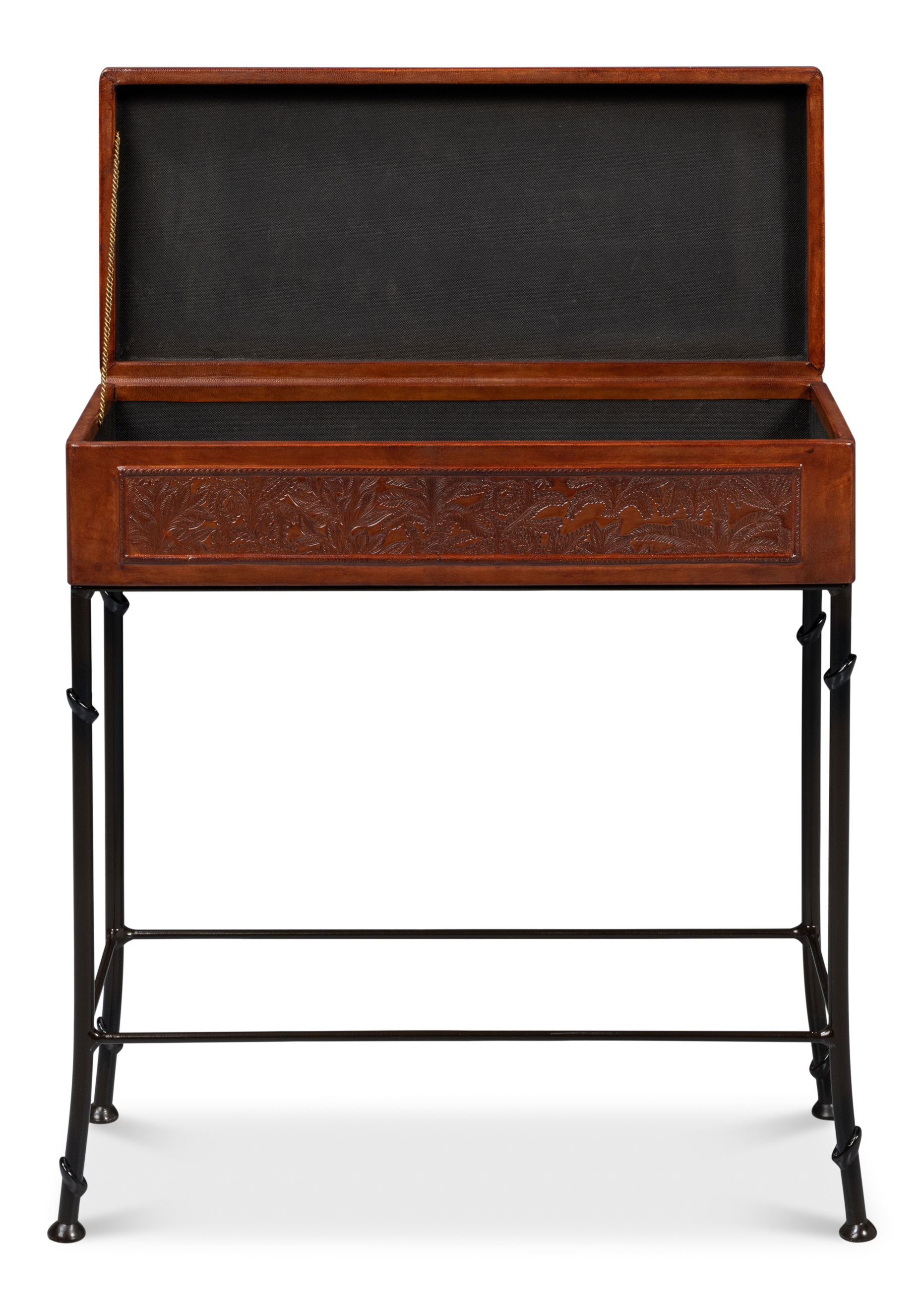 Botanical Leather Box On Stand large image 