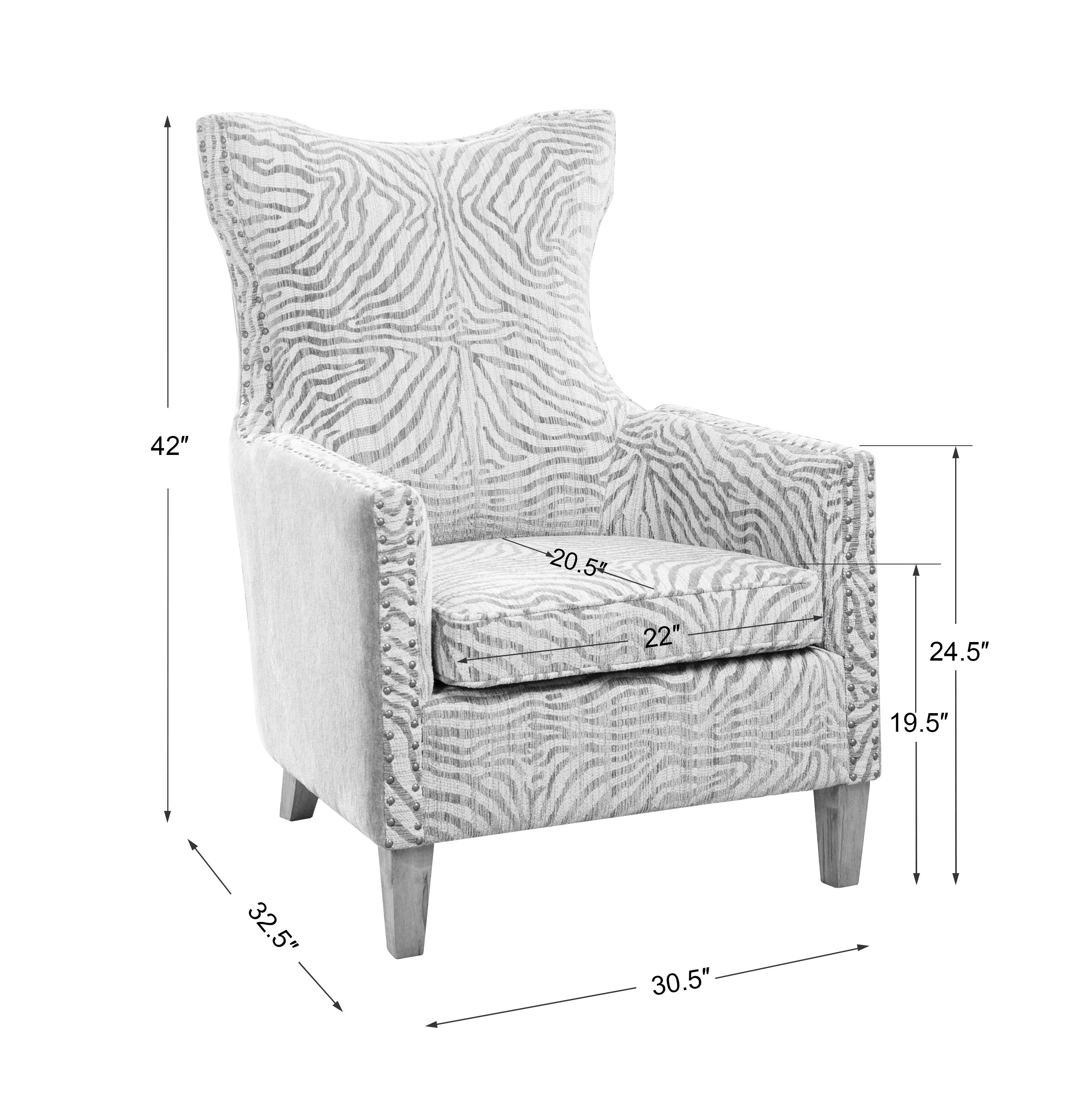 Kiango Animal Pattern Armchair, Furniture by Uttermost, 30.5" width x 42.5" height x 33" depth View 3