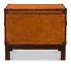 Abilene Leather Box W/Stand, by Sarreid, 1'1" length x 1'11" width x 1'8" height thumbnail 3