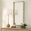 Cyprus White Leather Mirror, by Uttermost, 22" width x 44" height x 2.5" depth thumbnail 3