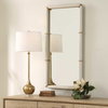 Cyprus White Leather Mirror, by Uttermost, 22" width x 44" height x 2.5" depth thumbnail 3